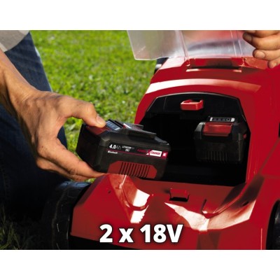 Газонокосарка акумуляторна Einhell PXC GE-CM 36/37 Li 36В(18+18) 37см 45л 25-75мм 14.3кг (без АКБ та ЗП)