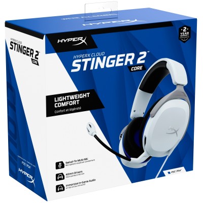 Гарнітура HyperX Cloud Stinger 2 Core PS5/PS4, mini-jack, біло-синій (6H9B5AA)