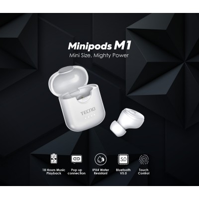 Гарнітура TECNO Minipods M1 Mono White (4895180759475)