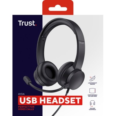 Гарнітура Trust Ayda, USB-A, чорний