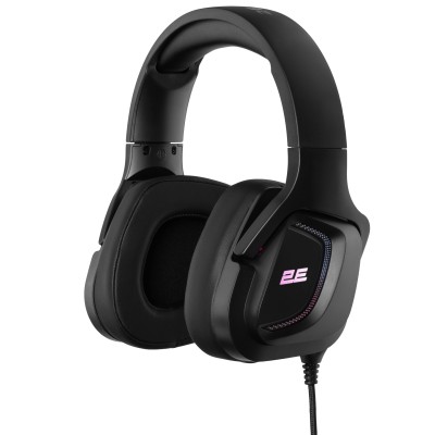 Гарнітура ігрова 2E GAMING HG340, mini-jack/dual 3.5mm, RGB, 2м, чорний (2E-HG340BK)