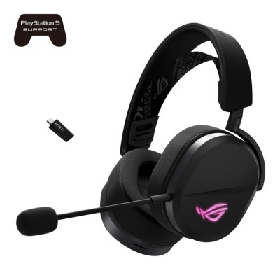 Гарнітура ігрова ASUS ROG Pelta, USB-A/BT/WL, RGB, 1.8м, чорний (90YH0410-BHUA00)