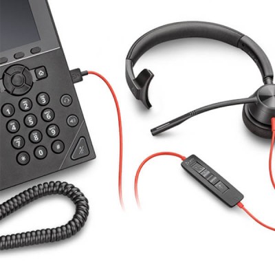 Гарнітура комп'ютерна моно On-ear Poly Blackwire 3310-M, USB-A, USB-C, всеспрямований, Microsoft Teams, чорний (8X216AA)