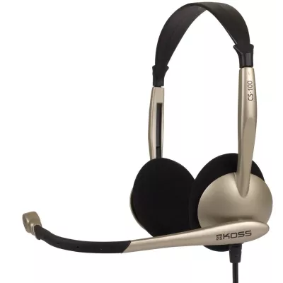 Гарнітура комп'ютерна стерео On-Ear Koss CS100i, 3.5мм, Uni Mic, 2.4м, кремовий (197138.101)