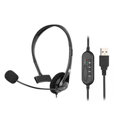 Гарнітура ПК моно On-ear 2E CH11 USB, omni-mic, 2м, чорний (2E-CH11MU)