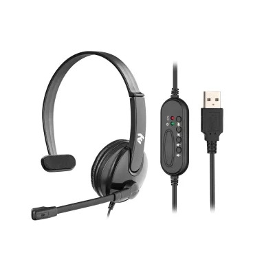 Гарнітура ПК моно On-ear 2E CH12 USB, omni-mic, 2м, чорний (2E-CH12MU)