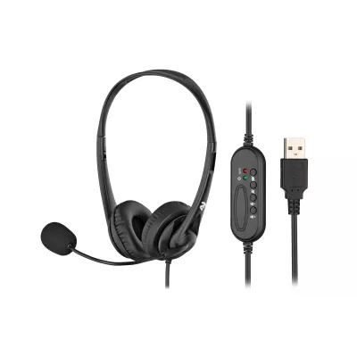 Гарнітура ПК стерео On-ear 2E CH11 USB, omni-mic, 2м, чорний (2E-CH11SU)
