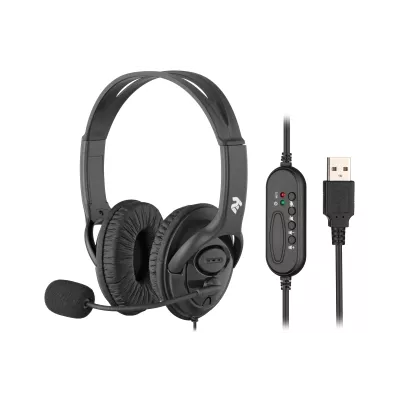 Гарнітура ПК стерео Over-ear 2E CH13 USB, omni-mic, 2м, чорний (2E-CH13SU)