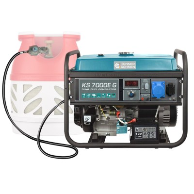 Генератор газобензиновий Konner&Sohnen KS 7000E G, 230В, 5.5кВт, електростартер, 77.2кг