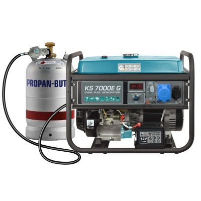 Генератор газобензиновий Konner&Sohnen KS 7000E G, 230В, 5.5кВт, електростартер, 77.2кг