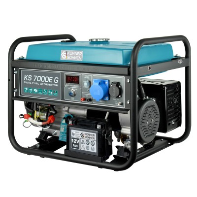 Генератор газобензиновий Konner&Sohnen KS 7000E G, 230В, 5.5кВт, електростартер, 77.2кг