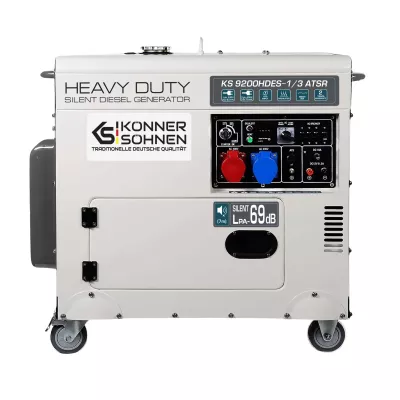 Генератор дизельний Konner&Sohnen KS 9200HDES-1/3 ATSR (EURO V),230/400В,6.5/6.0кВт,7.5/7.0кВт,1/3Фази, АВР(ATS), електростартер