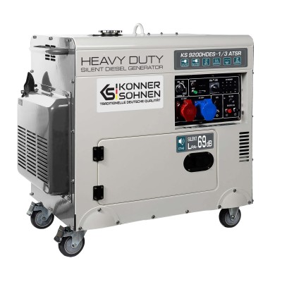 Генератор дизельний Konner&Sohnen KS 9200HDES-1/3 ATSR (EURO V),230/400В,6.5/6.0кВт,7.5/7.0кВт,1/3Фази, АВР(ATS), електростартер