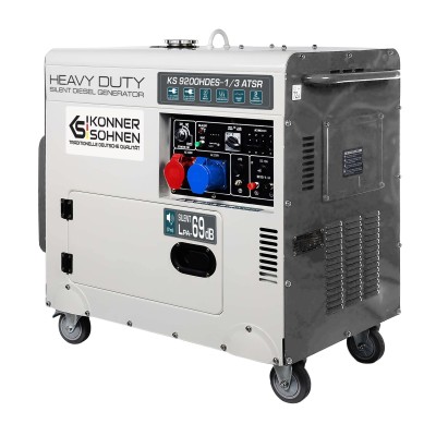 Генератор дизельний Konner&Sohnen KS 9200HDES-1/3 ATSR (EURO V),230/400В,6.5/6.0кВт,7.5/7.0кВт,1/3Фази, АВР(ATS), електростартер