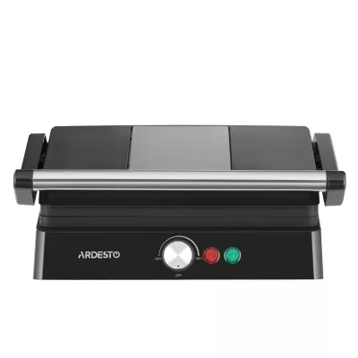 Гриль Ardesto прижимний 1800Вт, розкриття на 180°, чорно-сріблястий (GH-1800MB)