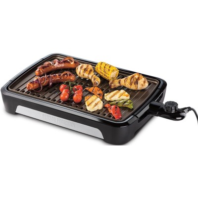 Гриль George Foreman барбекю Smokeless BBQ Grill 1606Вт, темп. режимів-3, з`ємні пластини, пластик, чорний (25850-56)