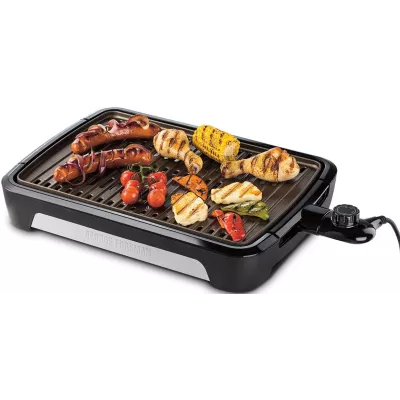 Гриль George Foreman барбекю Smokeless BBQ Grill 1606Вт, темп. режимів-3, з`ємні пластини, пластик, чорний (25850-56)
