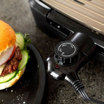 Гриль George Foreman барбекю Smokeless BBQ Grill 1606Вт, темп. режимів-3, з`ємні пластини, пластик, чорний (25850-56)