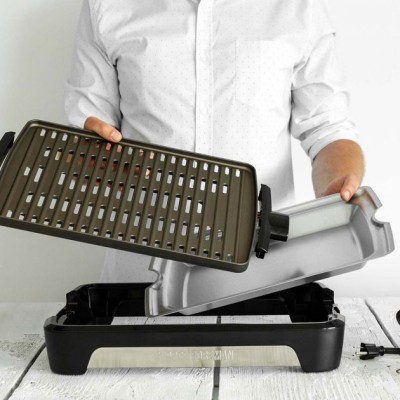 Гриль George Foreman барбекю Smokeless BBQ Grill 1606Вт, темп. режимів-3, з`ємні пластини, пластик, чорний (25850-56)