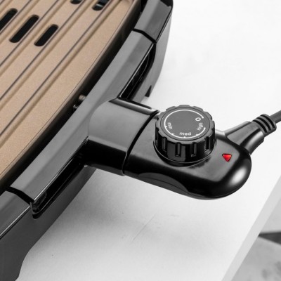Гриль George Foreman барбекю Smokeless BBQ Grill 1606Вт, темп. режимів-3, з`ємні пластини, пластик, чорний (25850-56)