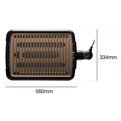 Гриль George Foreman барбекю Smokeless BBQ Grill 1606Вт, темп. режимів-3, з`ємні пластини, пластик, чорний (25850-56)