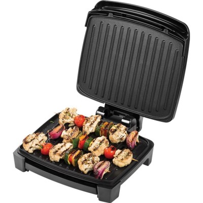 Гриль George Foreman прижимний Immersa Medium, 1300Вт, темп. режимів-1, з`ємні пластини, метал, пластик, чорний (28310-56)