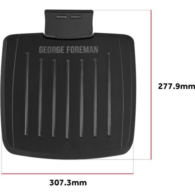 Гриль George Foreman прижимний Immersa Medium, 1300Вт, темп. режимів-1, з`ємні пластини, метал, пластик, чорний (28310-56)