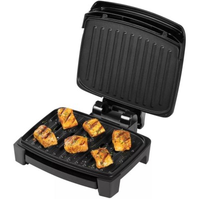 Гриль George Foreman прижимний Immersa Small, 1100Вт, темп. режимів-1, з`ємні пластини, метал, пластик, чорний (28300-56)