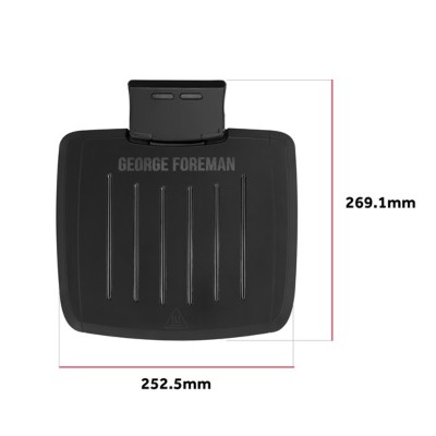 Гриль George Foreman прижимний Immersa Small, 1100Вт, темп. режимів-1, з`ємні пластини, метал, пластик, чорний (28300-56)