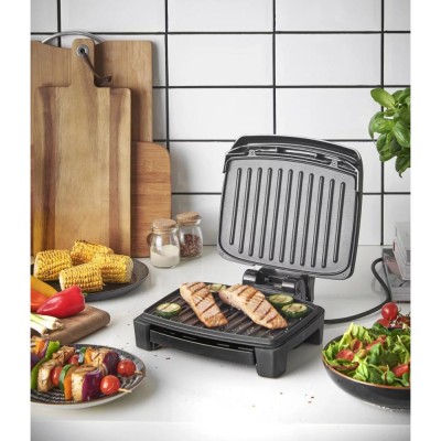 Гриль George Foreman прижимний Immersa Small, 1100Вт, темп. режимів-1, з`ємні пластини, метал, пластик, чорний (28300-56)