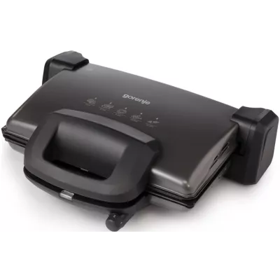 Гриль Gorenje прижимний 1800Вт, темп. режимів-4, з`ємні пластини, розкриття на 180°, метал, графіт (KR1800SDP)