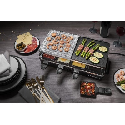 Гриль Russell Hobbs раклетниця Multi Raclette 3in1, 1400Вт, 8 сковорідок, нерж.сталь, чорний (26280-56)