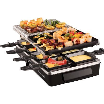 Гриль Russell Hobbs раклетниця Multi Raclette 3in1, 1400Вт, 8 сковорідок, нерж.сталь, чорний (26280-56)
