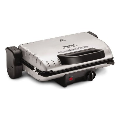 Гриль Tefal прижимний MinuteGrill 1600Вт, темп. режимів-3, з`ємні пластини, розкриття на 180°, метал (GC205012)