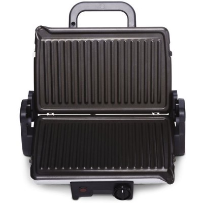 Гриль Tefal прижимний MinuteGrill 1600Вт, темп. режимів-3, з`ємні пластини, розкриття на 180°, метал (GC205012)