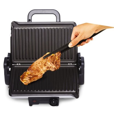 Гриль Tefal прижимний MinuteGrill 1600Вт, темп. режимів-3, з`ємні пластини, розкриття на 180°, метал (GC205012)