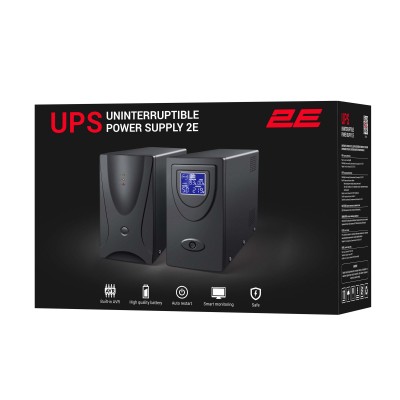Джерело безперебійного живлення 2E DD2000, 2000VA/1200W, LCD, USB, 2xSchuko (2E-DD2000)