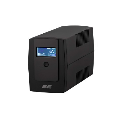 Джерело безперебійного живлення 2E DD650, 650VA/360W, LCD, USB, 2xSchuko (2E-DD650)