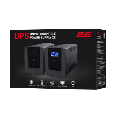 Джерело безперебійного живлення 2E DD650, 650VA/360W, LCD, USB, 2xSchuko (2E-DD650)