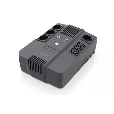 Джерело безперебійного живлення DIGITUS 600VA/360W, LED, RJ45, USB, 4xSchuko+3xC13 (DN-170110)