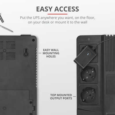 Джерело безперебійного живлення Trust Maxxon 800VA UPS with 6 standard wall power outlets BLACK (23326_TRUST)