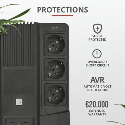 Джерело безперебійного живлення Trust Maxxon 800VA UPS with 6 standard wall power outlets BLACK (23326_TRUST)