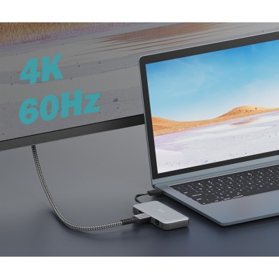 Док-станція DIGITUS USB-C > HDMI/2xUSB-A/USB-C/SD/MicroSD/RJ54, Travel