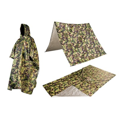 Дощовик тент Neo Tools Camo, 3в1, 124х142см, поліестер 210D, камуфляж