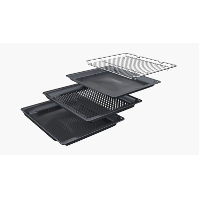 Духова шафа Bosch електрична, 71л, A+, дисплей, конвекція, піроліз, телескопічні направляючі, нержавійка (HBG572ES3)