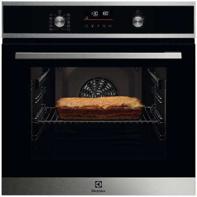 Духова шафа Electrolux електрична, 65л, A+, дисплей, конвекція, піроліз, телескопічні напрямні, чорний (EOF6P76BX)