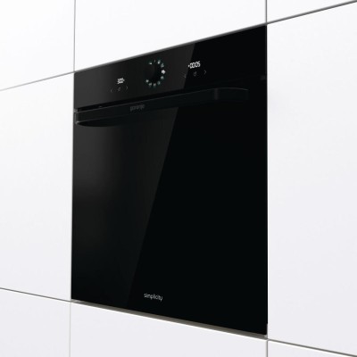 Духова шафа Gorenje електрична, 77л, A, пара, дисплей, макс.темпер.-300, чорний (BOS6737SYB)