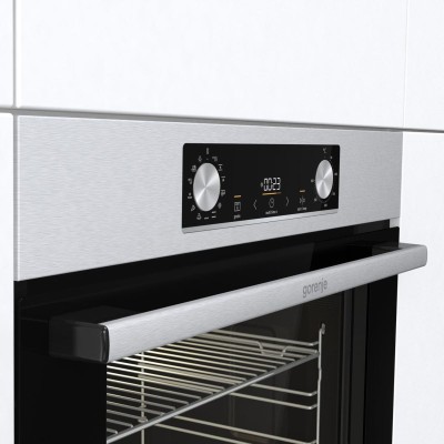 Духова шафа Gorenje електрична, 77л, A+, дисплей, IconLed, нерж (BO6737E02X)