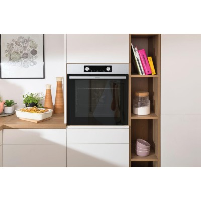 Духова шафа Gorenje електрична, 77л, A+, дисплей, IconLed, нерж (BO6737E02X)