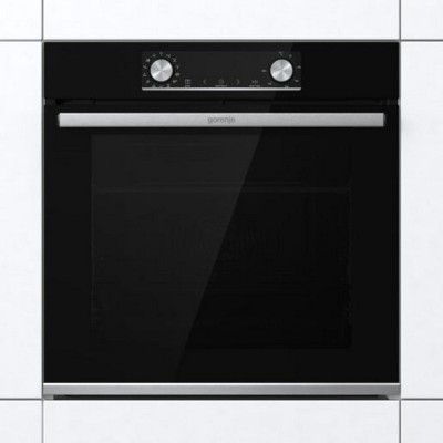 Духова шафа Gorenje електрична, 77л, A+, дисплей, ф-я без додавання жиру, чорний (BOSX6737E13BG)